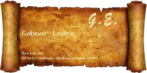 Gabner Endre névjegykártya